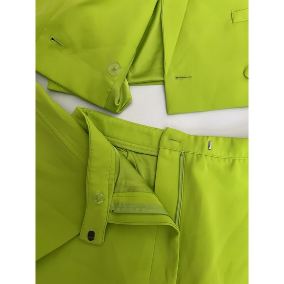 Meshki Luella Neon Green Women's Skirt Suit Cropped Blazer Small Casual Party - Picture 7 of 16